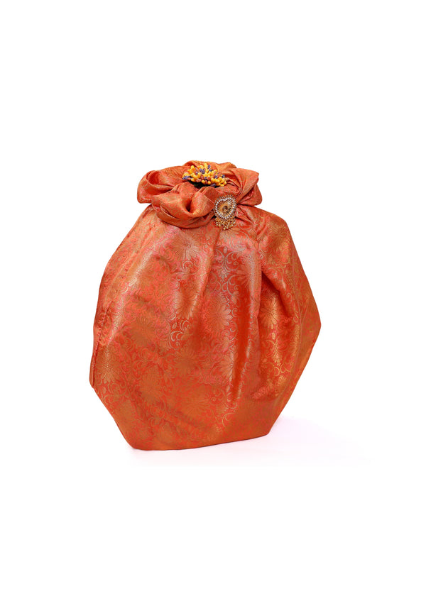 Peach Color Medium Size Wedding Gift Wrap Fabric Gift Wrap Bags