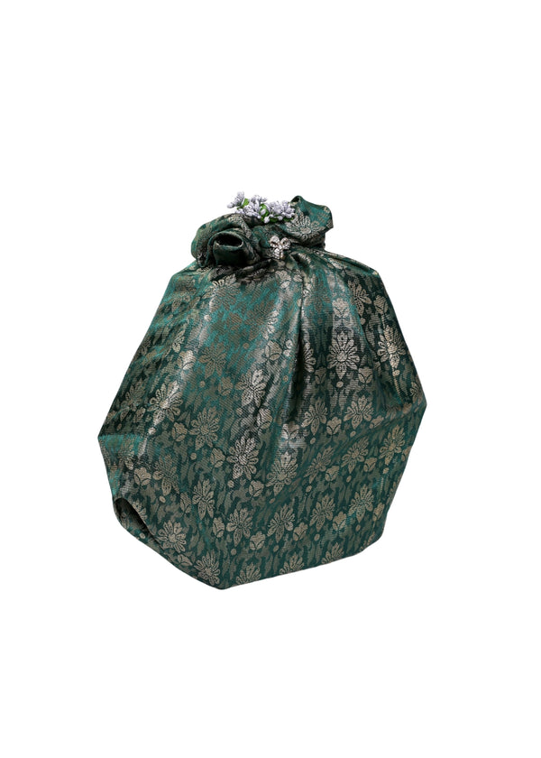 Dark Green Color Medium Size Wedding Gift Wrap Fabric Gift Wrap Bags
