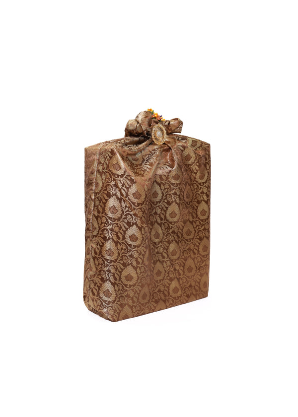 Brown Color Medium Size Wedding Gift Wrap Fabric Gift Wrap Bags