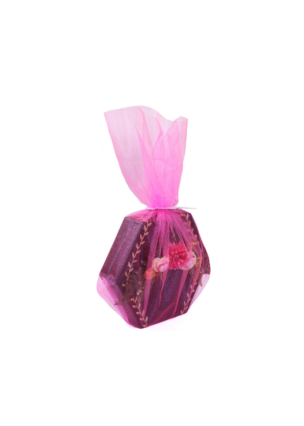 Hexagon Plain Black Box With Flower & Net For Multipurpose Packaging