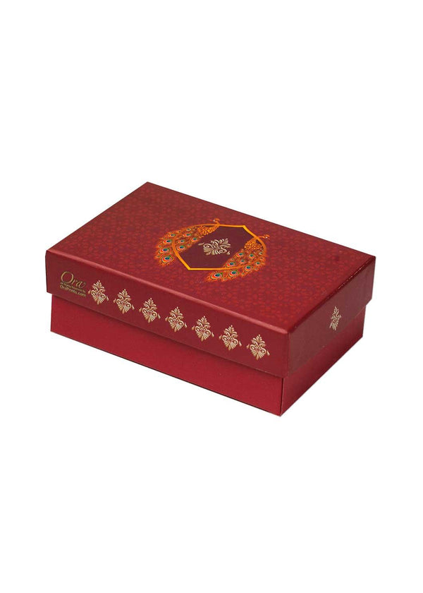 Beautiful Peacock Red & Gold Design Box for Packing - BoxGhar
