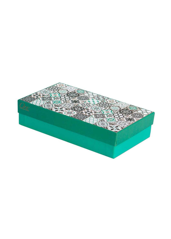 Half Kg Sweet Box With Geometric Shape Design - Sea Green Sweet Box Packaging - Elegant Design - BoxGhar