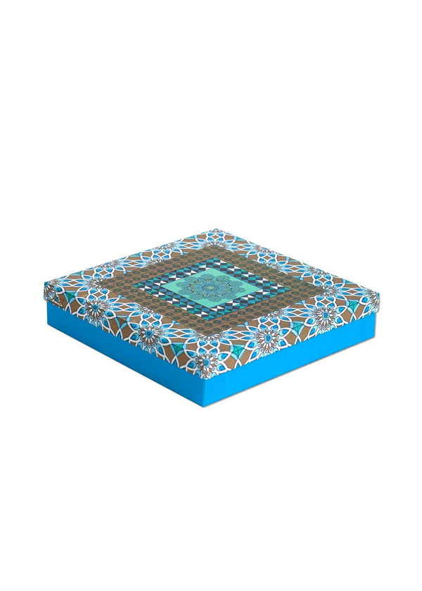 2KG Golden & Persian Blue Design Box for Packing Sweet Box - BoxGhar