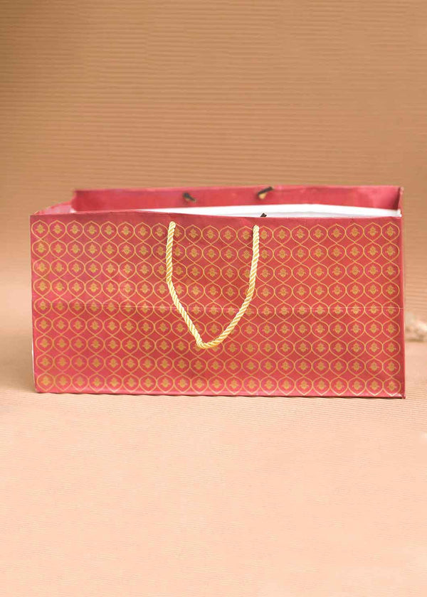 Beautiful Peacock Red & Gold Design Bag for Packing Paper Bags - BoxGhar