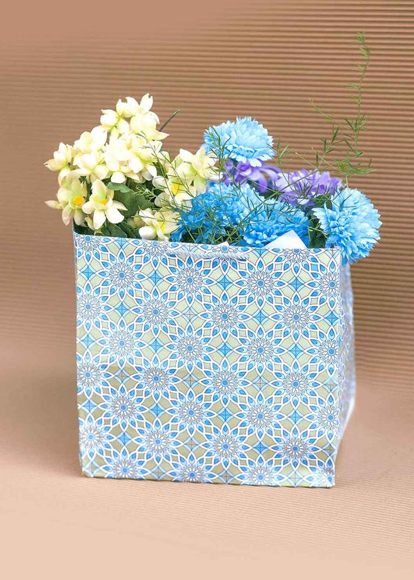 Golden & Persian Blue Design Bag for Packing - BoxGhar