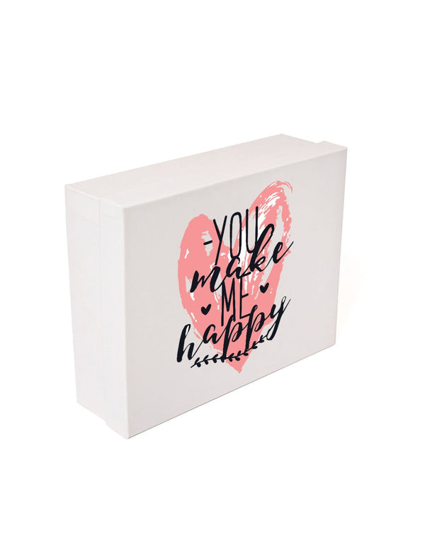 White Color Love Quote Design Box For Gift Packing