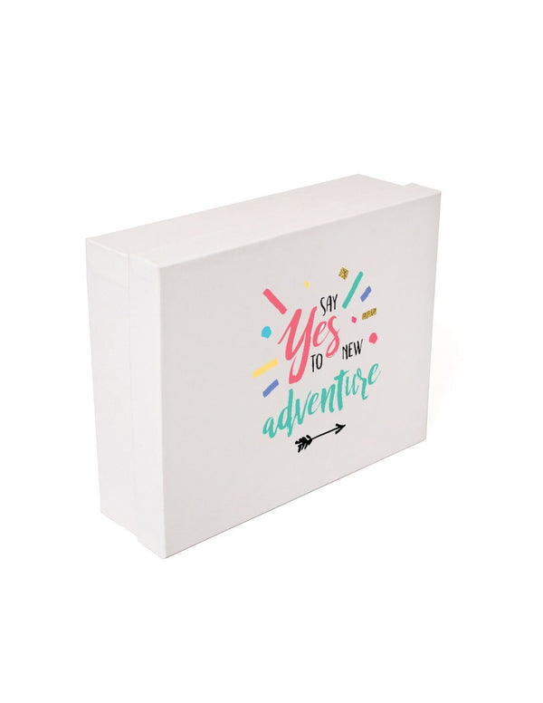 White Color Quote Design Box For Gift Packing