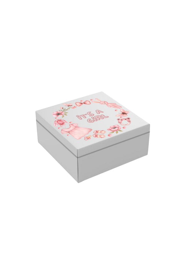 White Box - Its A Girl - Customize Design Box - Box for Packing Gifts