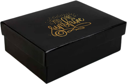 "Elegant Black Gift Box with 'You are my sunshine' Inscription"