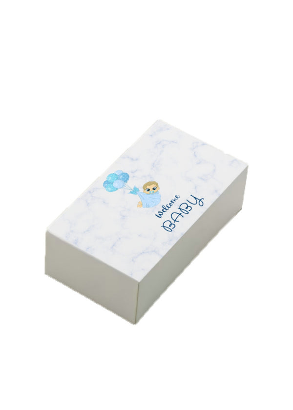 White Box - Welcome Baby Boy - Customize Design Box - Box for Packing Gifts