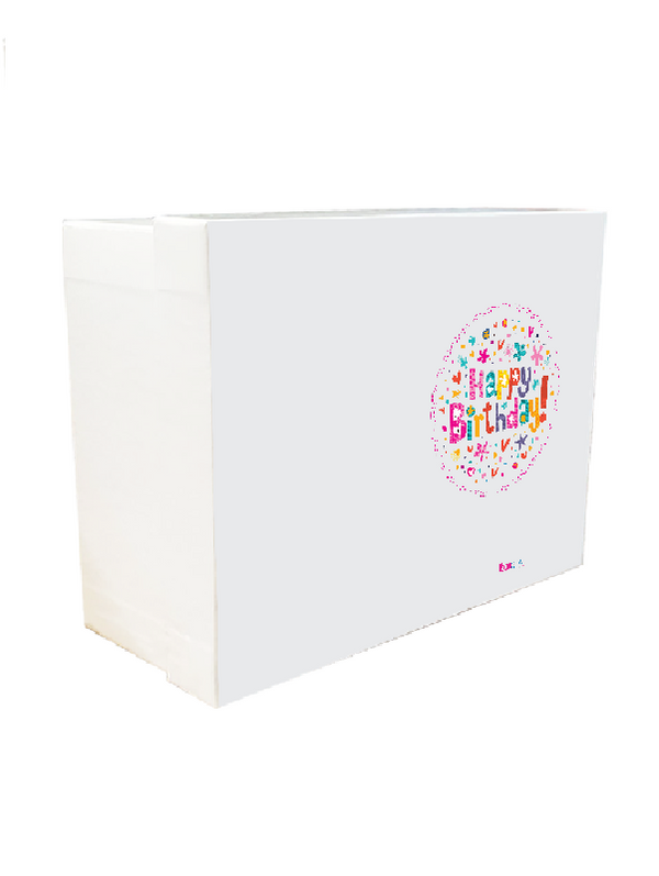 Happy Birthday Gift Box with Colorful Inscription