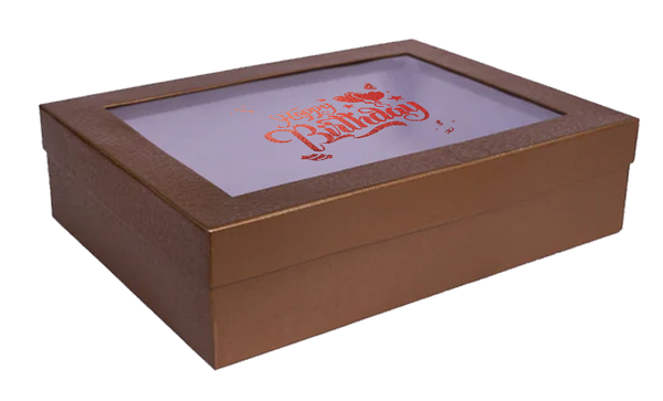 Elegant Brown Happy Birthday Gift Box