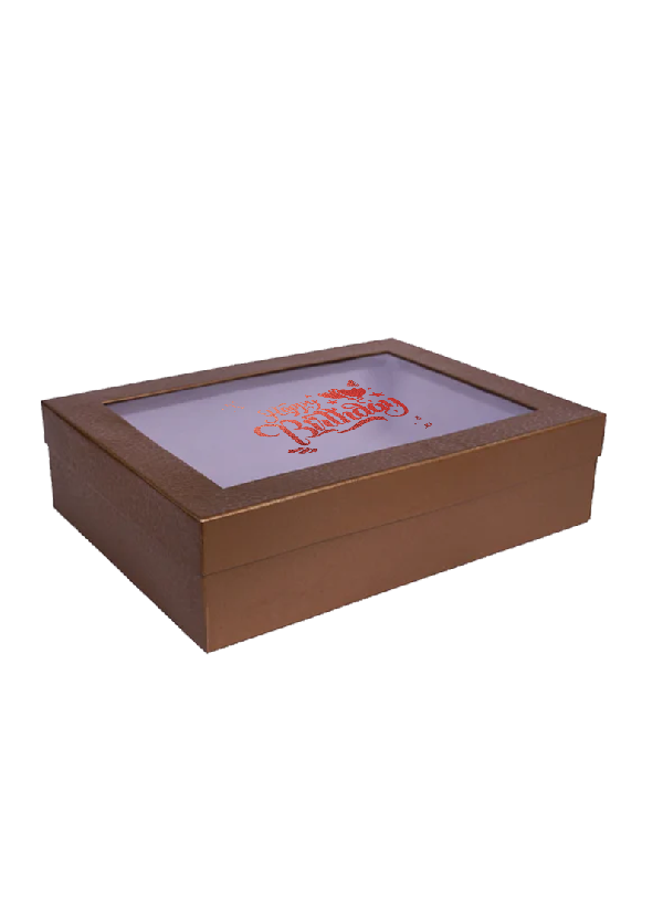 Elegant Brown Happy Birthday Gift Box