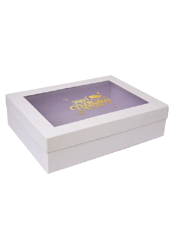 White Happy Birthday Gift Box