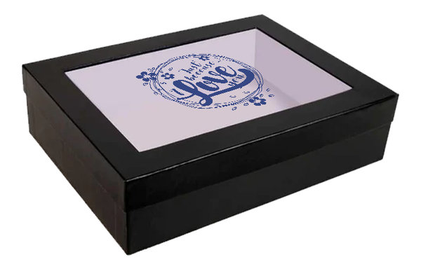 Elegant Black Gift Box with"Just because Love you" Design