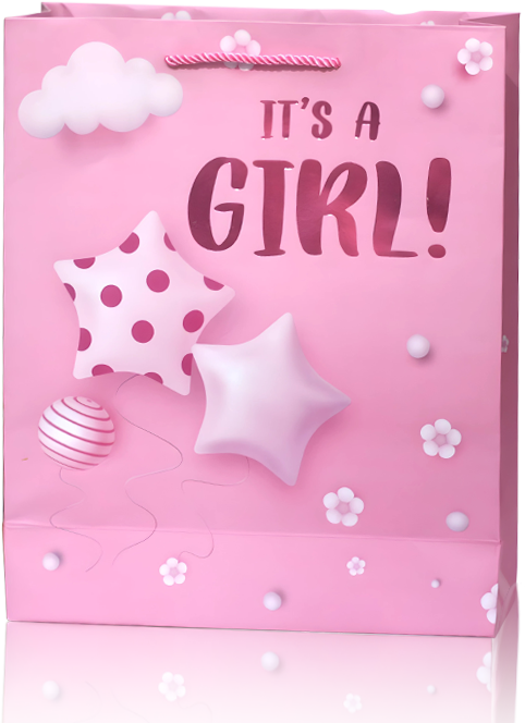 "It's a Girl! Pink Baby Shower Gift Bag"