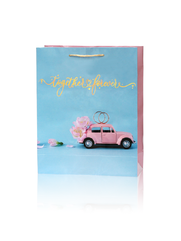 Together Forever Pink Car Wedding Gift Bag