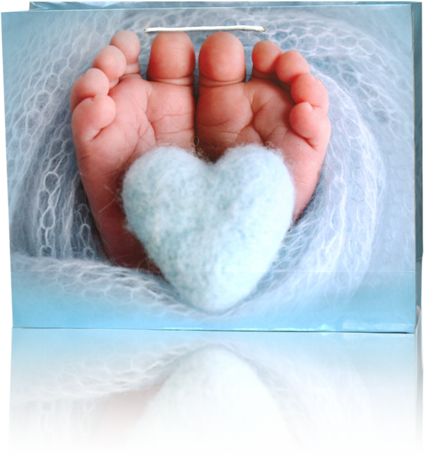 Baby Feet with Heart Gift Bag