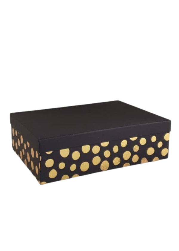 Black Gift Box With Golden Dots  |Empty Gift Box