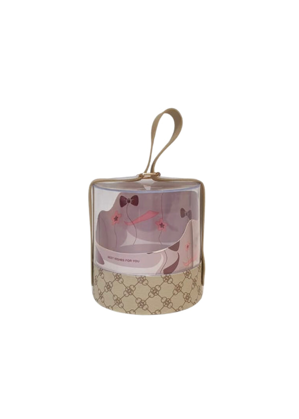 TRANSPARENT ROUND LEATHER GIFT BOX