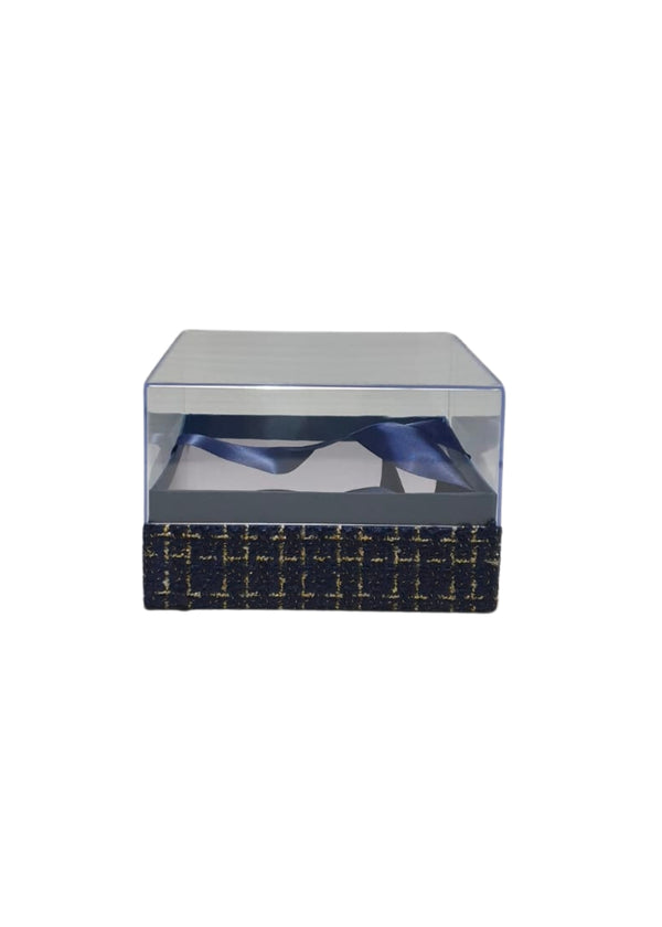 TRANSPARENT SQUARE LEATHER GIFT BOX- MEDIUM SIZE