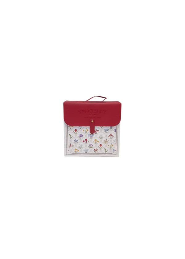 RED & WHITE LEATHER GIFT BOX-SMALL SIZE