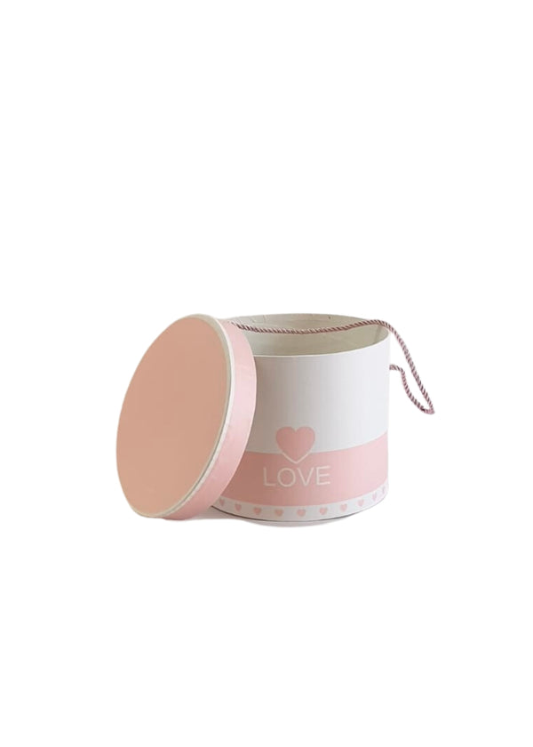 Pink & White Round Gift Box | Empty Round Box | Medium Round Box