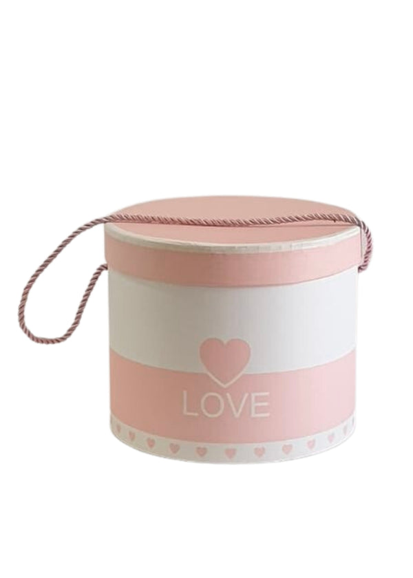 Pink & White Round Gift Box | Empty Round Box | Large Round Box