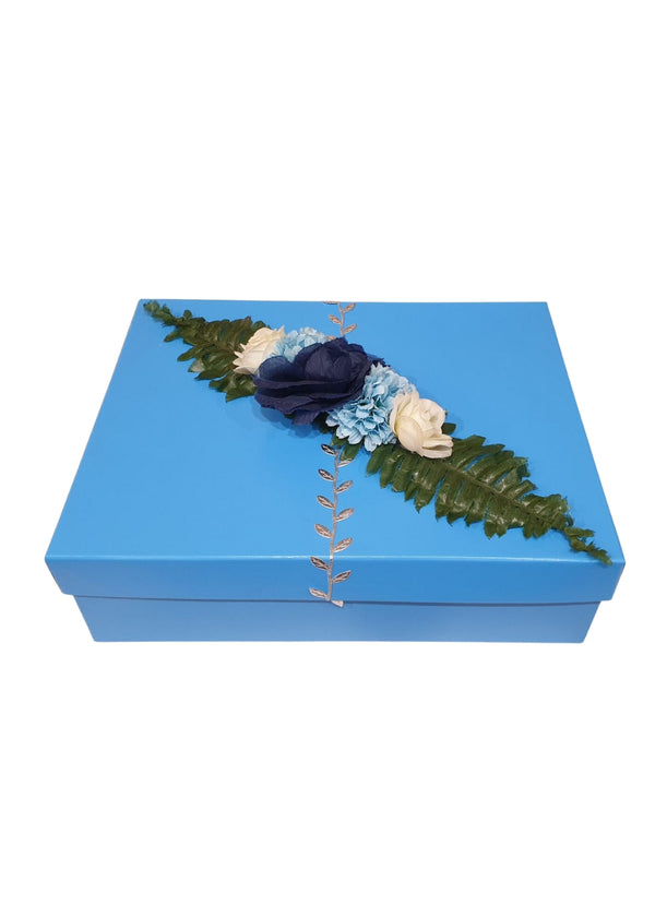 Blue Color With Flower Box For Gift Packing