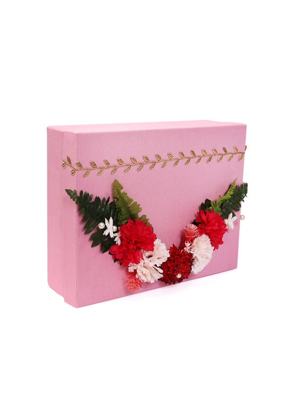 Pink Color With Flower Box For Gift Packing