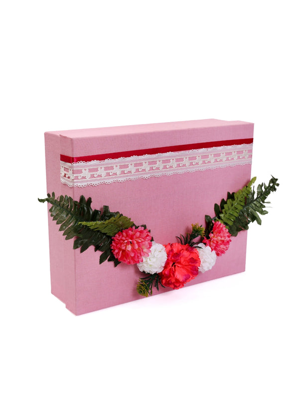 Pink Color With Flower Box For Gift Packing