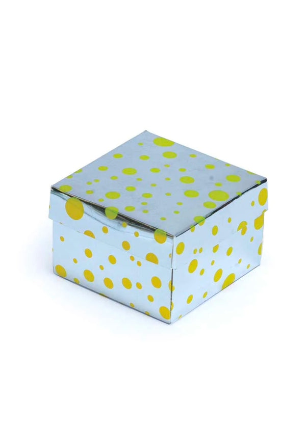 Plain Yellow Dotted Shine Design Box for Packing - Shiny Gift Box - Silver Gift Box - Assemble It Yourself