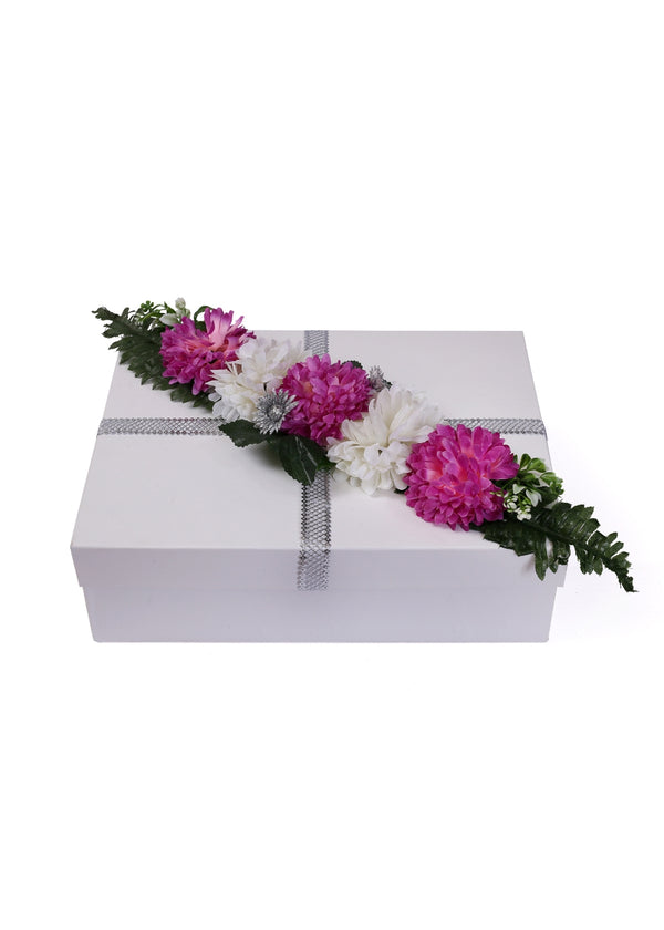 White Color With Red Flower Box For Gift Packing