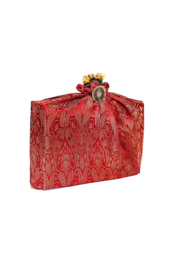 Red Color Small Size Wedding Gift Wrap Fabric Gift Wrap Bags