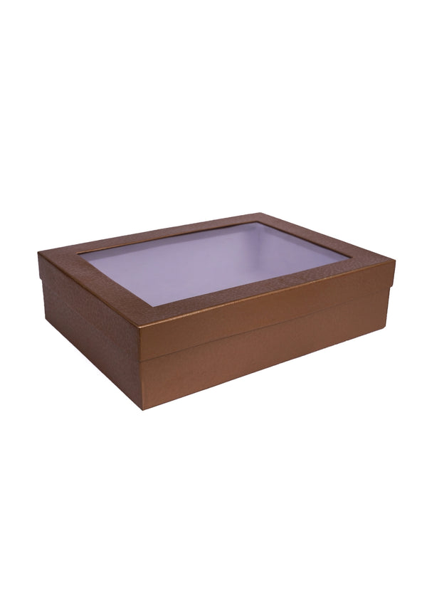 Brown Color Window Box For Gifts Packaging