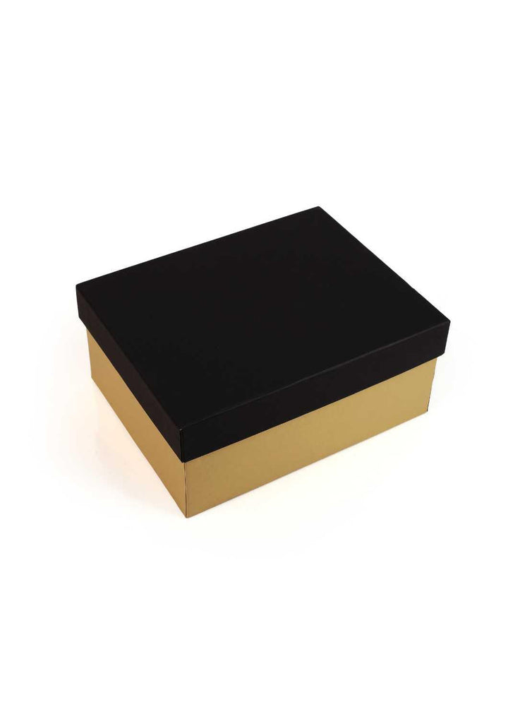 Plain Black & Gold Box for Gift Presentation - BoxGhar