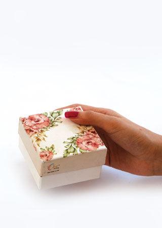 Off White Floral Design Box for Packing Gifts - BoxGhar