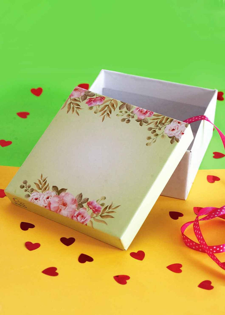 Green Color Floral Design Box for packing - BoxGhar