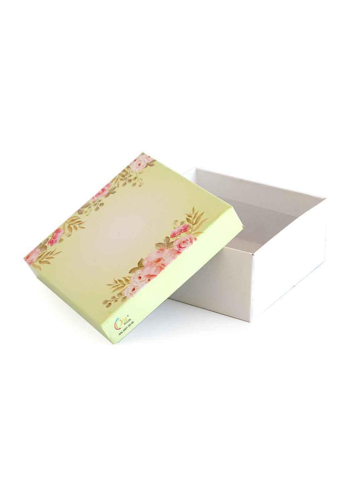 Green Color Floral Design Box for packing - BoxGhar