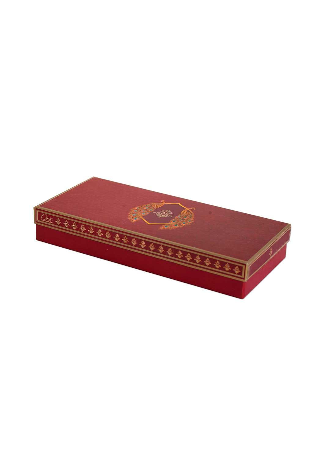 Beautiful Peacock Red & Gold Design Box for Packing – BoxGhar