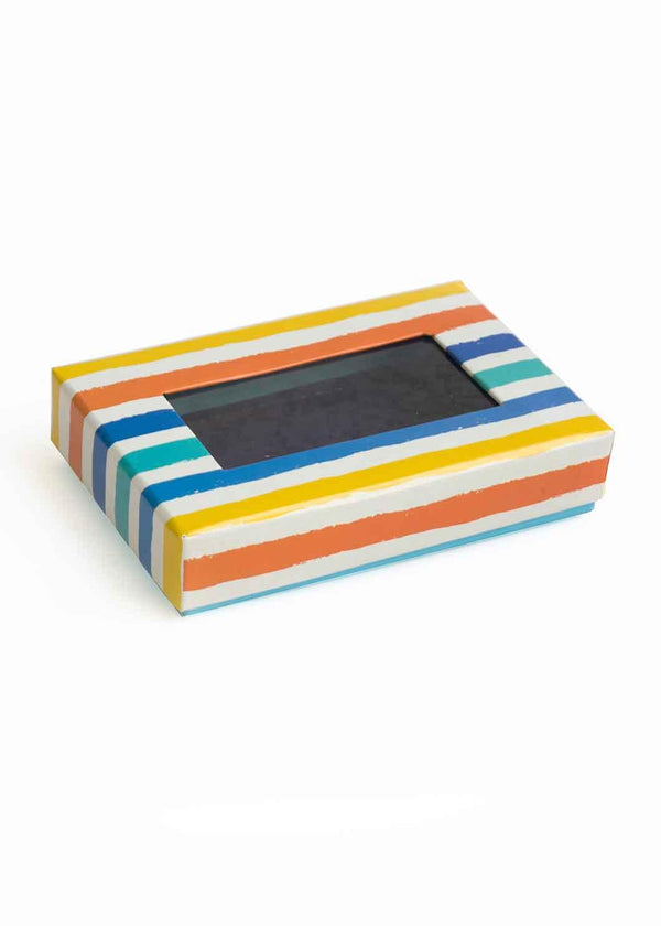 Blue Yello Orange Stripes Empty Box - Blue Yello Orange Stripes Box For Clothe Packaging - Empty Designed Box - BoxGhar