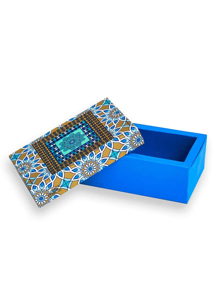 Golden & Persian Blue Design Box for Packing - BoxGhar