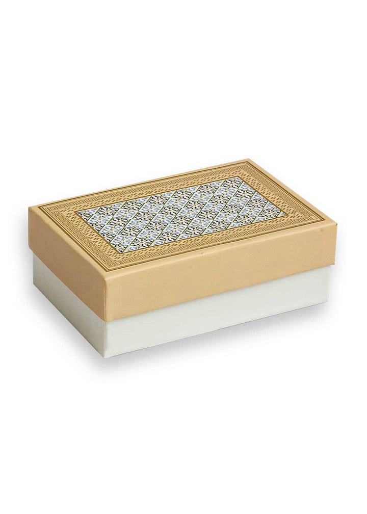 Gold & Off White Floral Design Box for Packing - BoxGhar