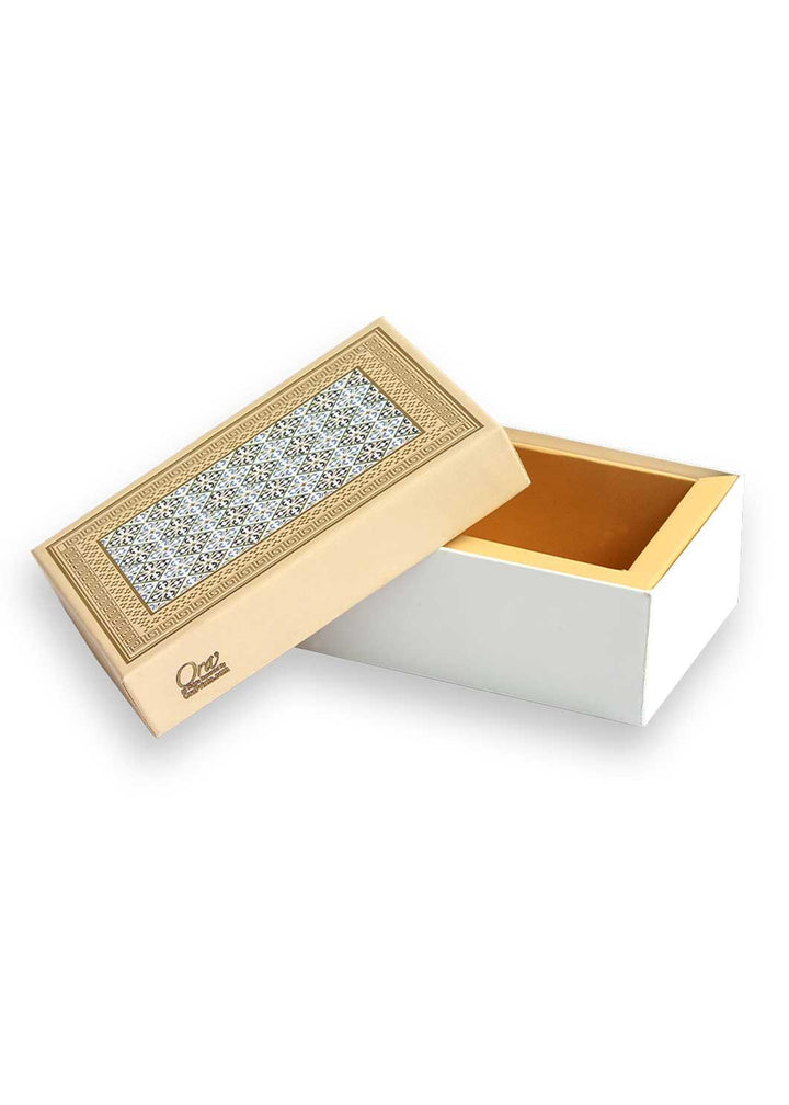 Gold & Off White Floral Design Box for Packing - BoxGhar