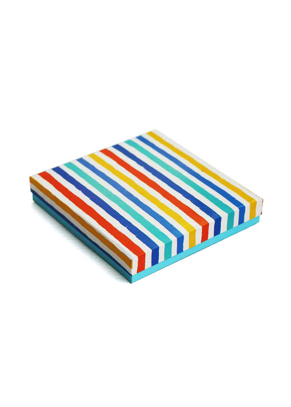 Color Lines Pattern Design Square Box For Gift Packaging