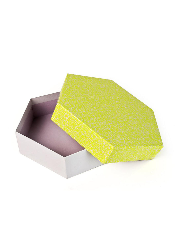 Floral Design Hexagon Box With White Base For Multipurpose Packaging - BoxGhar