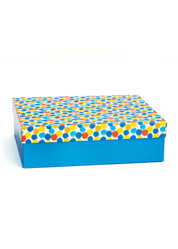 Color Splash Doted Design Square Box For Gift Packaging