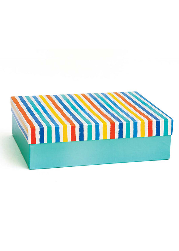 Color Lines Pattern Design Square Box For Gift Packaging