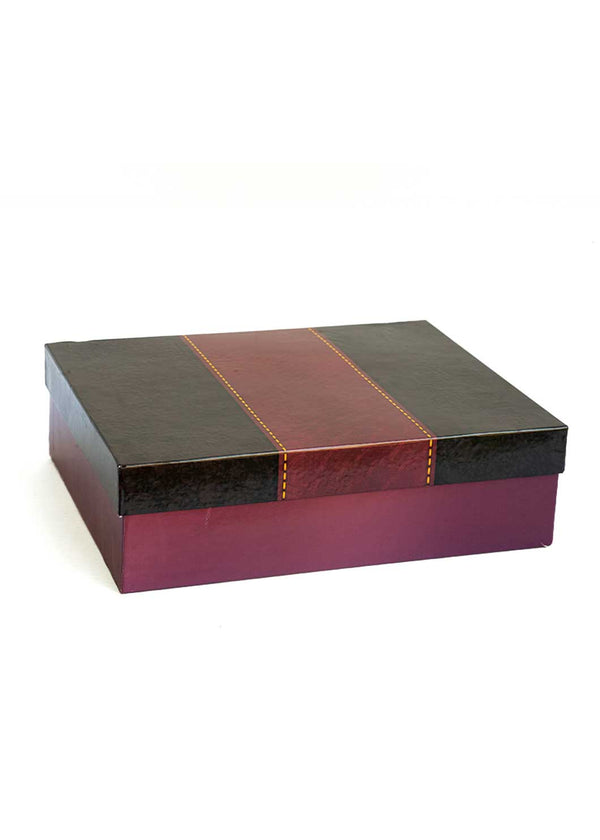 Leather Style Design Square Box With Black Base For Multipurpose Packaging