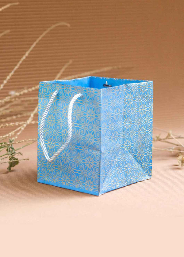 Gold Floral Pattern Design Paper Bag Multipurpose Packaging - 5x5in Paper Bag - BoxGhar